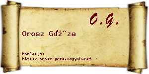 Orosz Géza névjegykártya